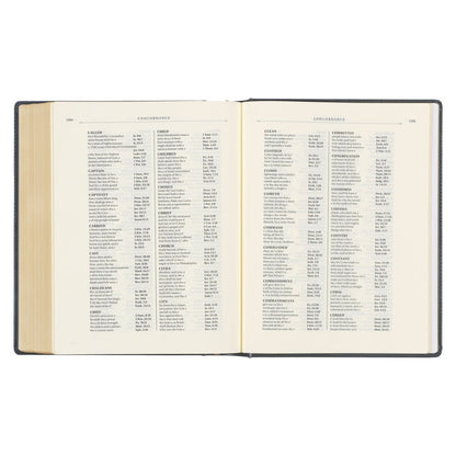 Iron Gray Faux Leather Large Print KJV Note - taking Bible – Hardcover Edition | Bibles | 9