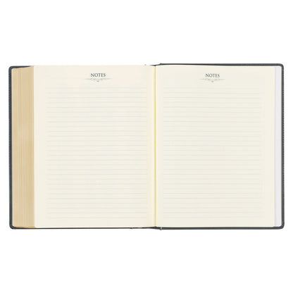 Iron Gray Faux Leather Large Print KJV Note - taking Bible – Hardcover Edition | Bibles | 12