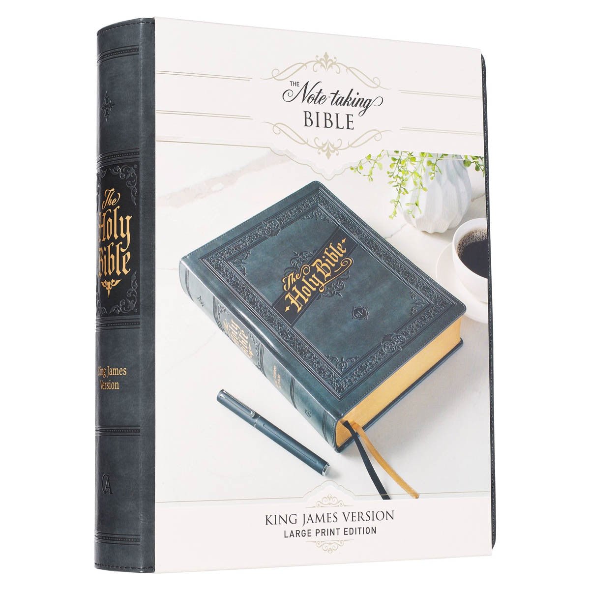 Iron Gray Faux Leather Large Print KJV Note - taking Bible – Hardcover Edition | Bibles | 1
