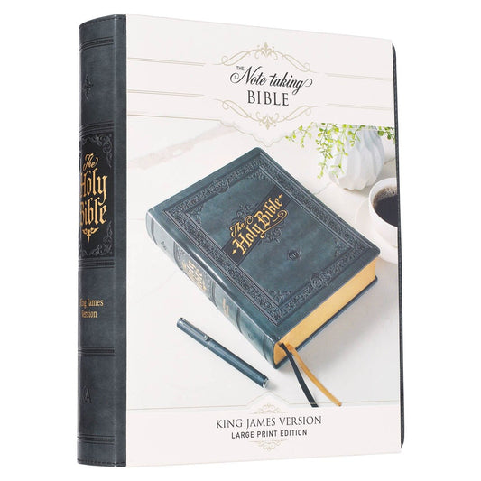 Iron Gray Faux Leather Large Print KJV Note - taking Bible – Hardcover Edition | Bibles | 1
