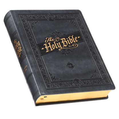 Iron Gray Faux Leather Large Print KJV Note - taking Bible – Hardcover Edition | Bibles | 4