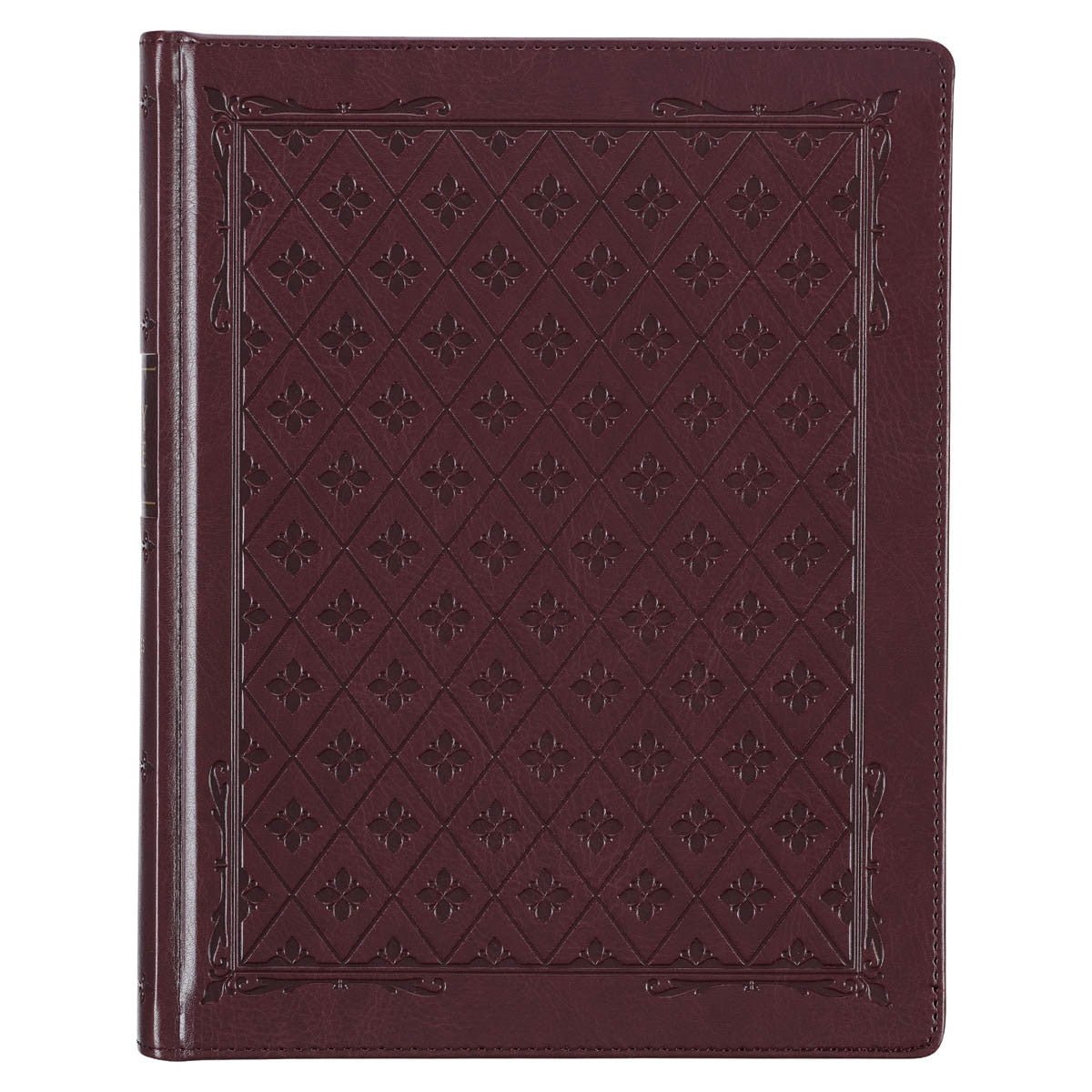Burgundy Diamond Grid Faux Leather Hardcover Large Print King James Version Note - taking Bible | Bibles | 2