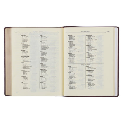 Burgundy Diamond Grid Faux Leather Hardcover Large Print King James Version Note - taking Bible | Bibles | 11