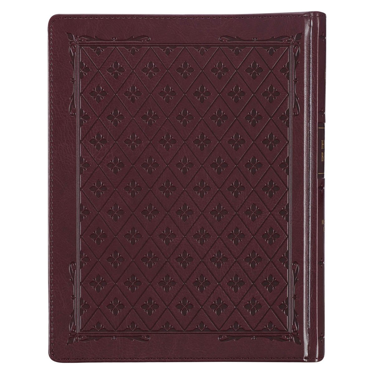 Burgundy Diamond Grid Faux Leather Hardcover Large Print King James Version Note - taking Bible | Bibles | 3