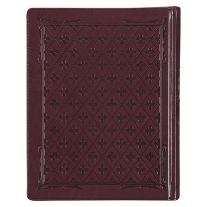 Burgundy Diamond Grid Faux Leather Hardcover Large Print King James Version Note - taking Bible | Bibles | 3