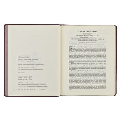 Burgundy Diamond Grid Faux Leather Hardcover Large Print King James Version Note - taking Bible | Bibles | 7
