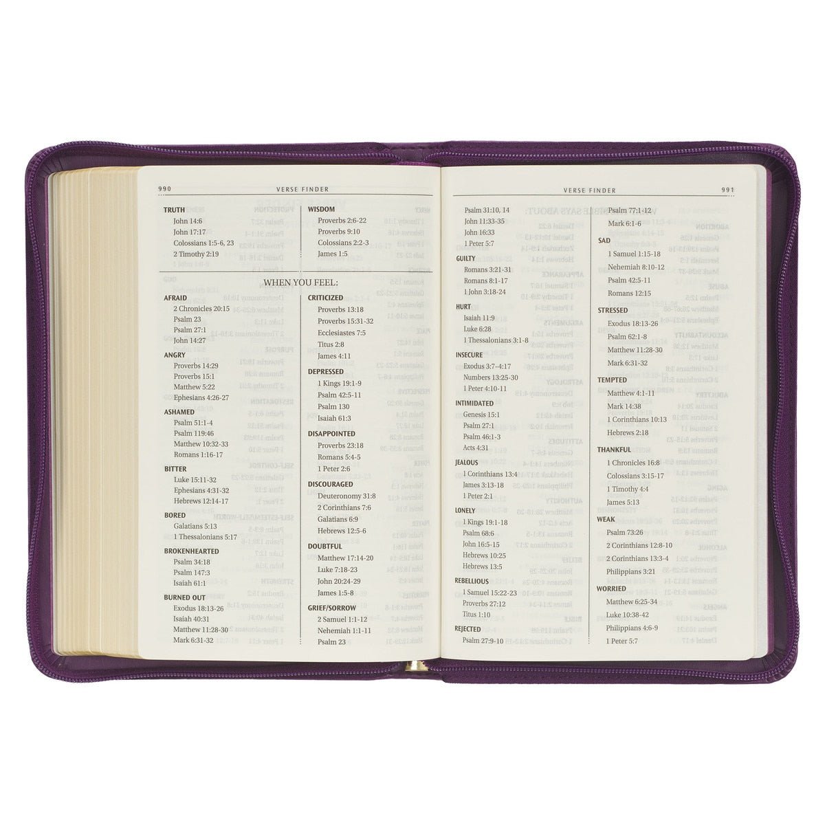 Iris Purple Faux Leather Compact King James Version Bible with Zippered Closure | Bibles | 6