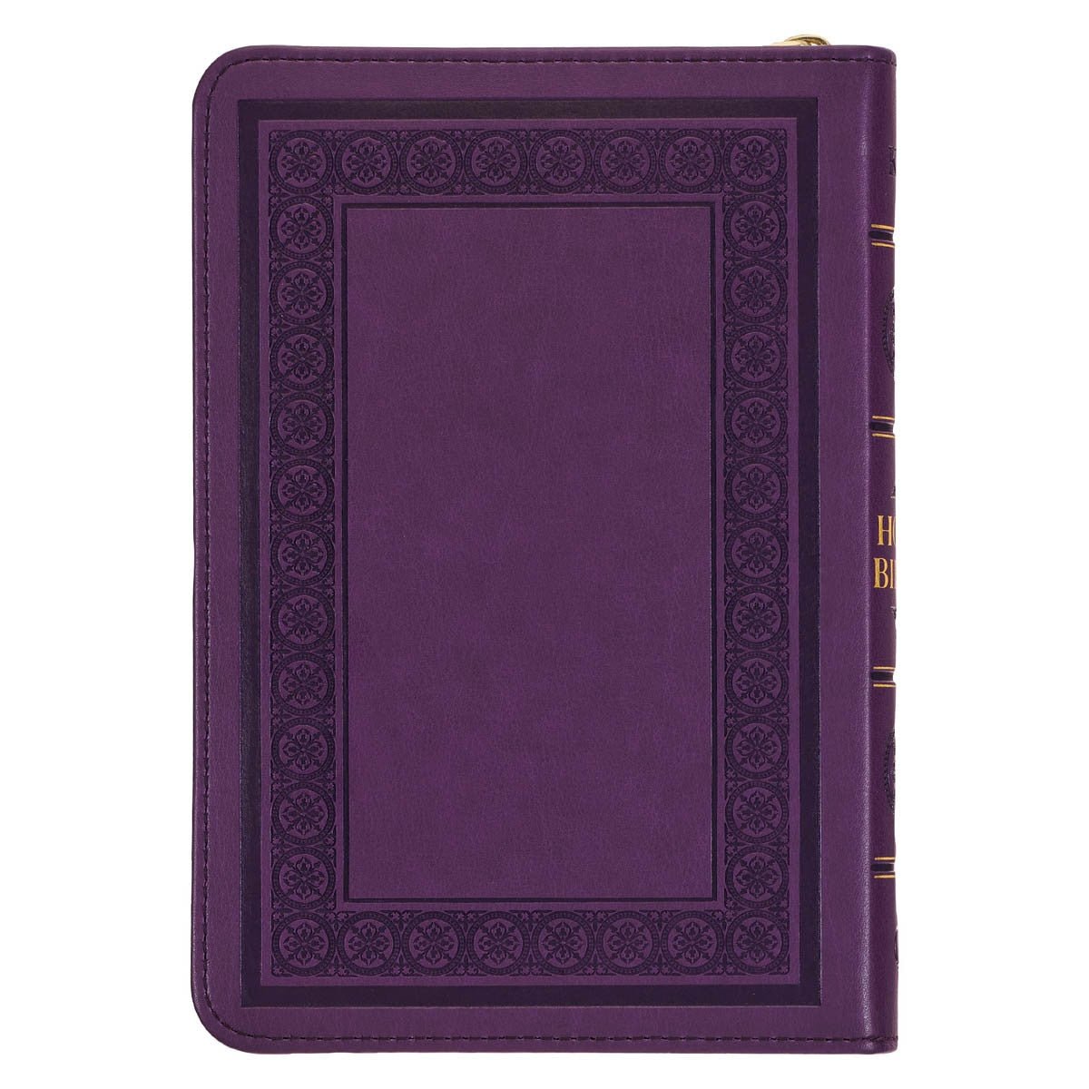 Iris Purple Faux Leather Compact King James Version Bible with Zippered Closure | Bibles | 3