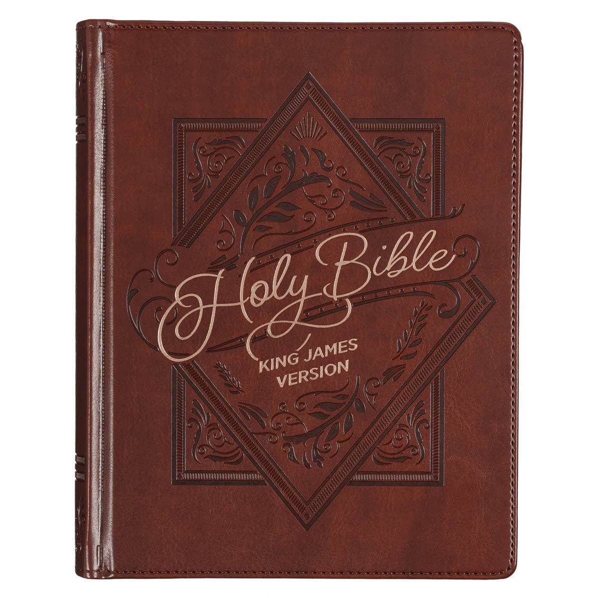 Saddle Tan Faux Leather Hardcover King James Version Note - taking Bible | Bibles | 2