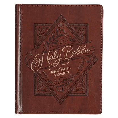 Saddle Tan Faux Leather Hardcover King James Version Note - taking Bible | Bibles | 2