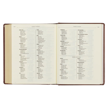 Saddle Tan Faux Leather Hardcover King James Version Note - taking Bible | Bibles | 8