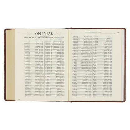 Saddle Tan Faux Leather Hardcover King James Version Note - taking Bible | Bibles | 9