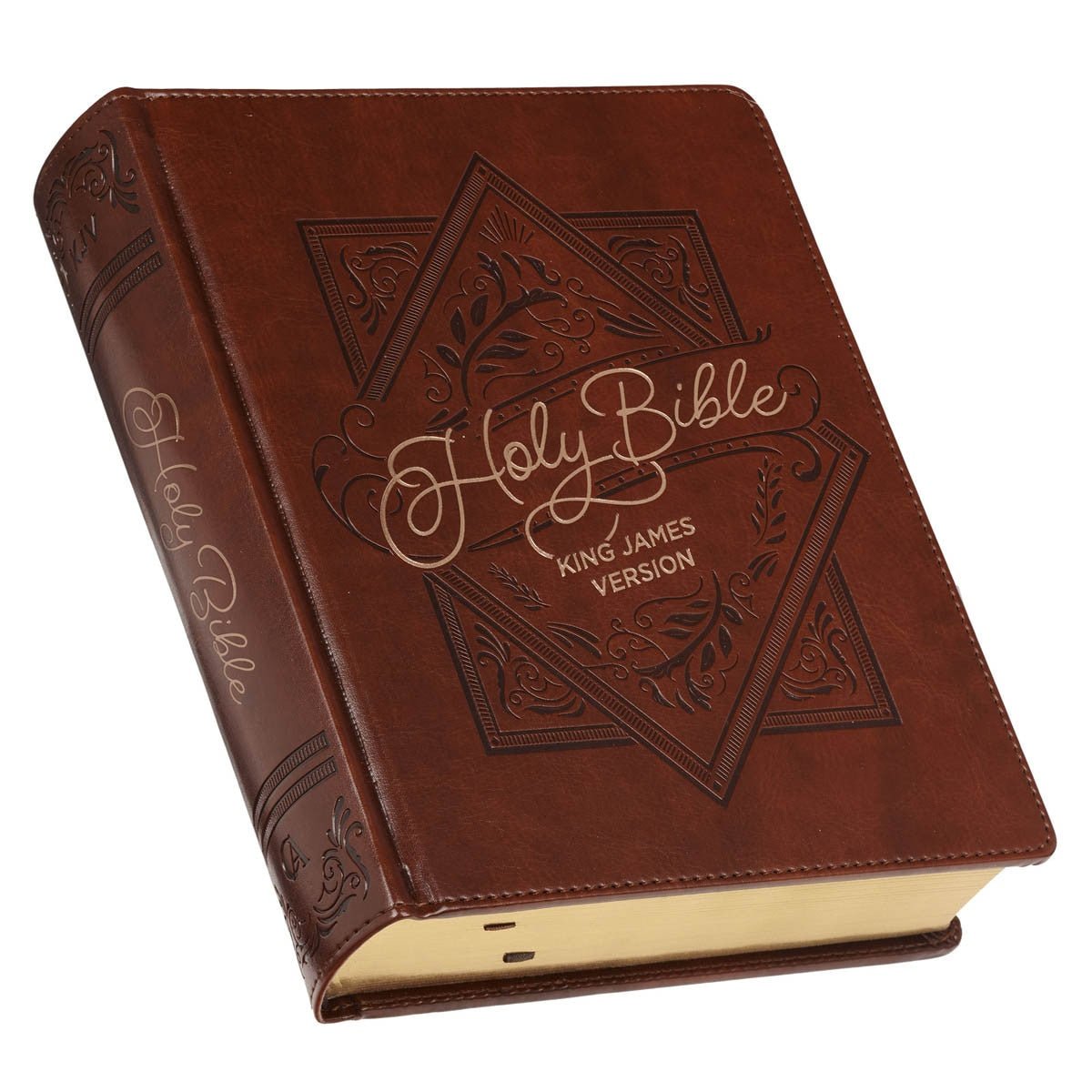 Saddle Tan Faux Leather Hardcover King James Version Note - taking Bible | Bibles | 1