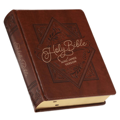 Saddle Tan Faux Leather Hardcover King James Version Note - taking Bible | Bibles | 1