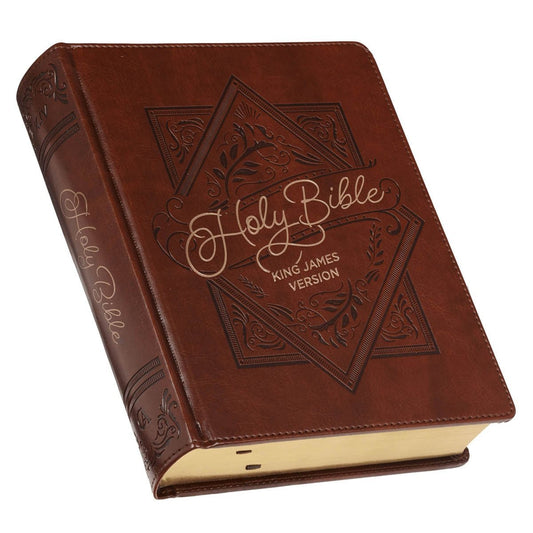 Saddle Tan Faux Leather Hardcover King James Version Note - taking Bible | Bibles | 1