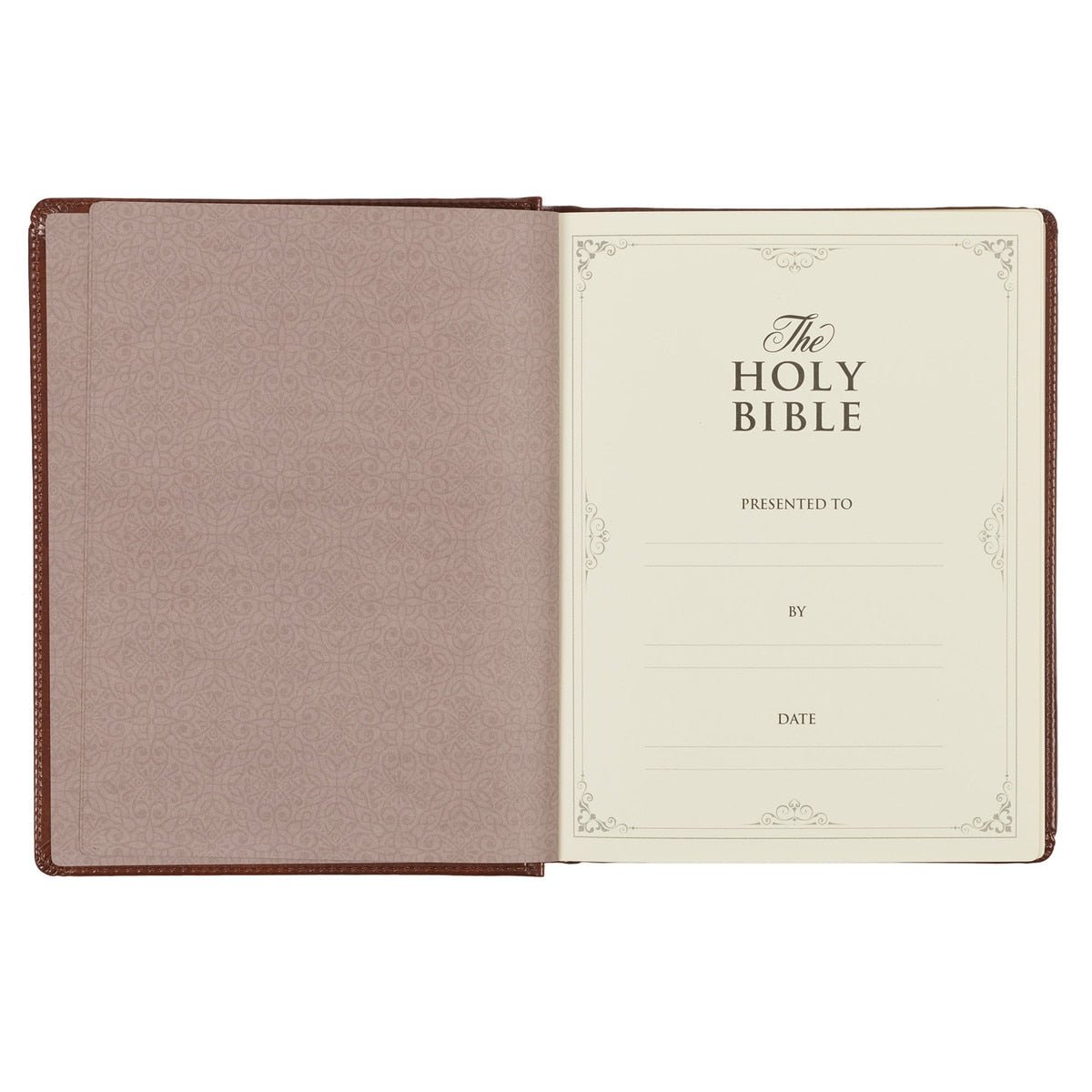 Saddle Tan Faux Leather Hardcover King James Version Note - taking Bible | Bibles | 4