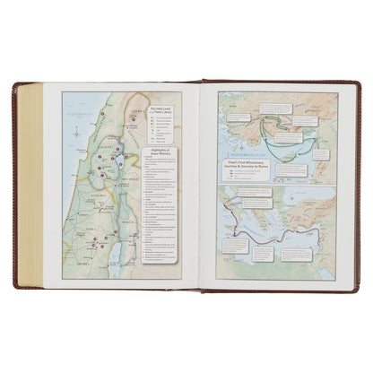 Saddle Tan Faux Leather Hardcover King James Version Note - taking Bible | Bibles | 5