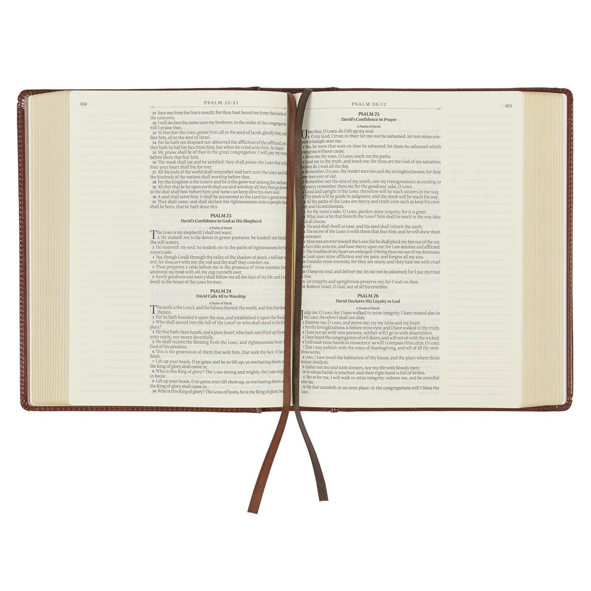 Saddle Tan Faux Leather Hardcover King James Version Note - taking Bible | Bibles | 7