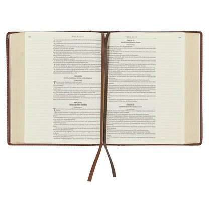 Saddle Tan Faux Leather Hardcover King James Version Note - taking Bible | Bibles | 7