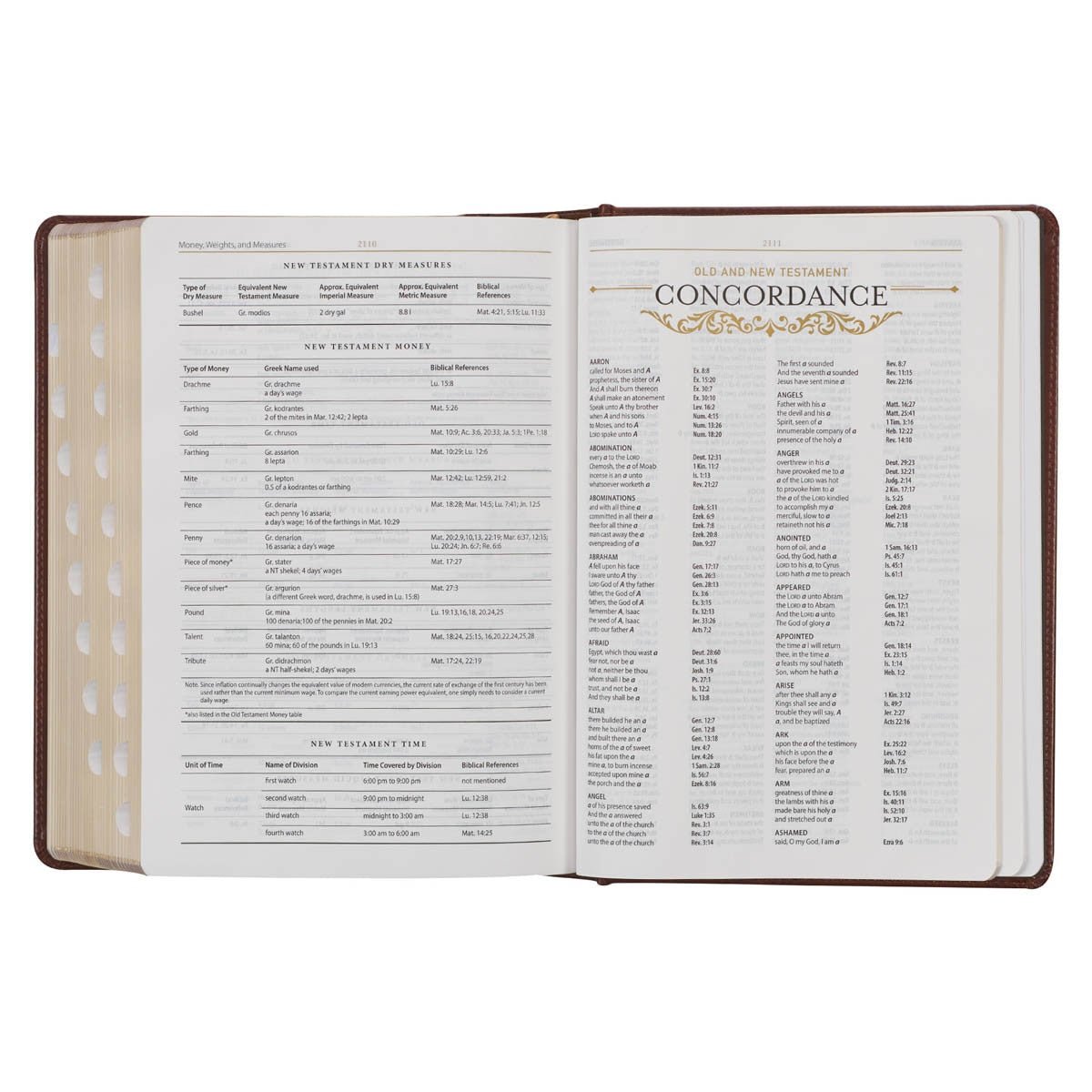 Toffee and Burgundy Faux Leather Hardcover King James Version Study Bible with Thumb Index | Bibles | 8