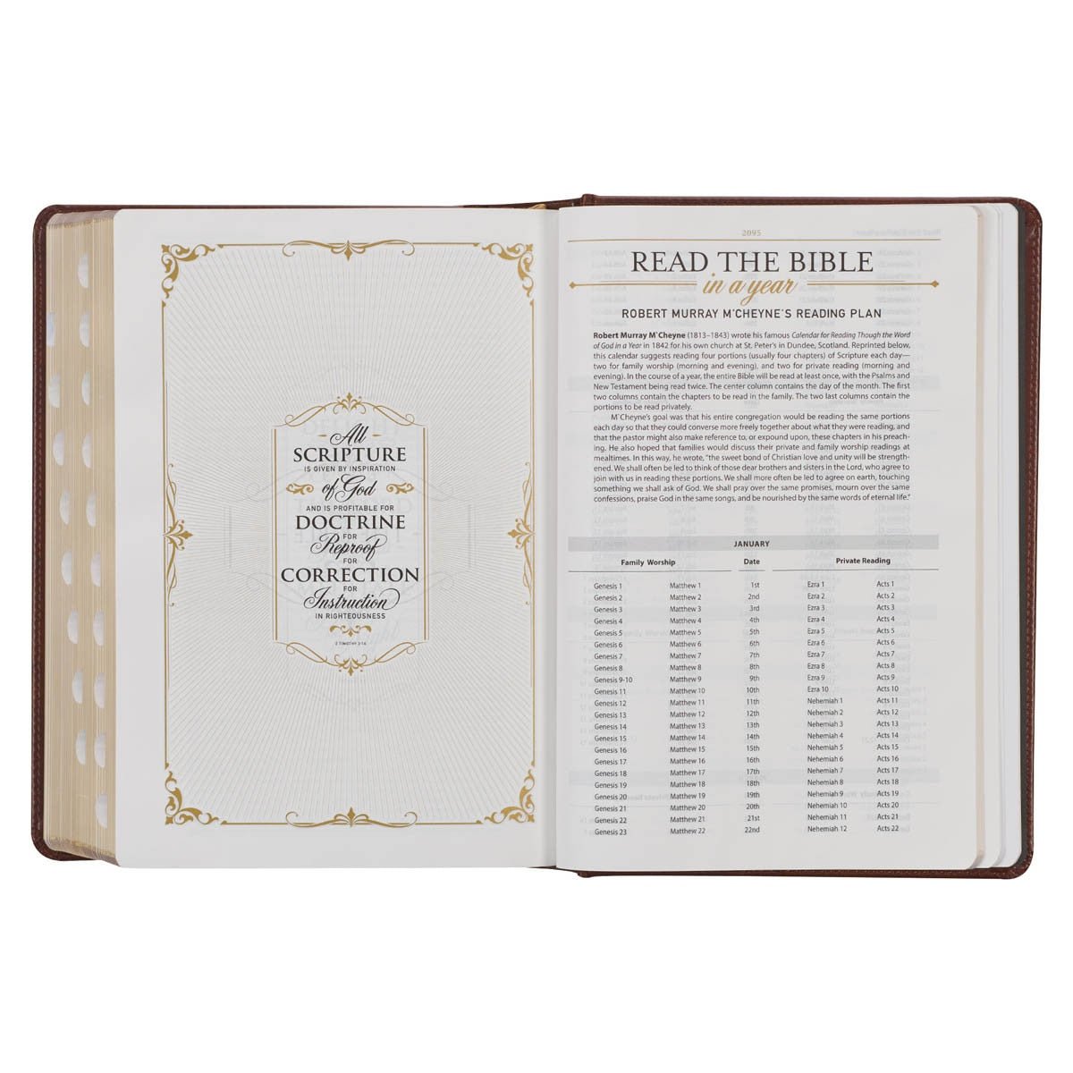 Toffee and Burgundy Faux Leather Hardcover King James Version Study Bible with Thumb Index | Bibles | 9