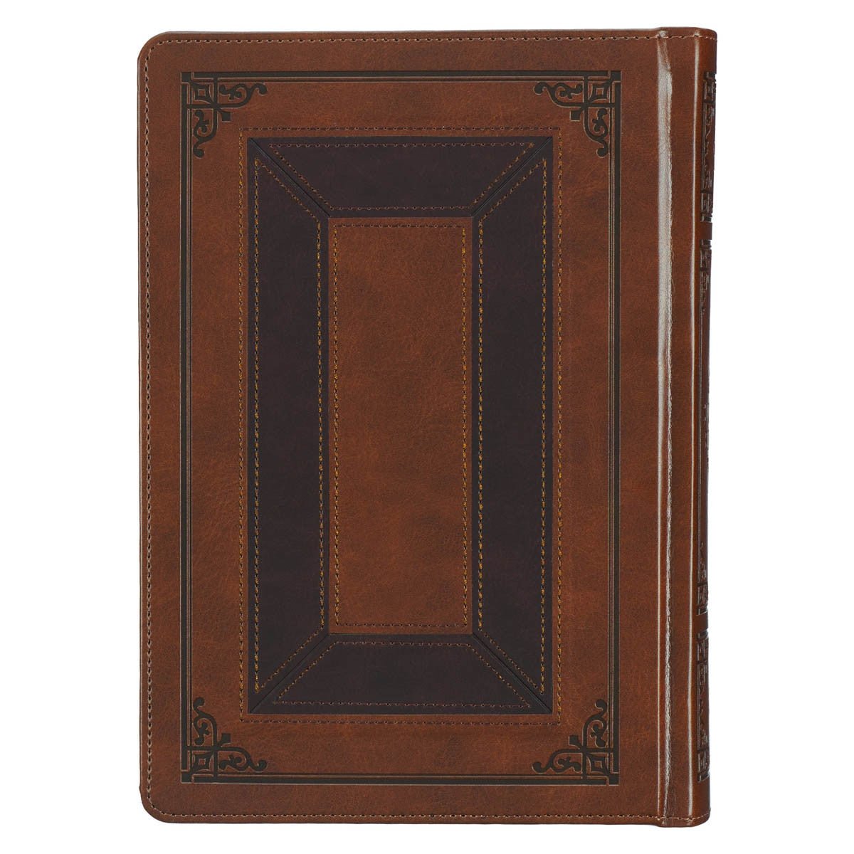 Toffee and Burgundy Faux Leather Hardcover King James Version Study Bible with Thumb Index | Bibles | 3