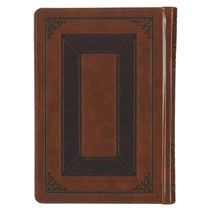 Toffee and Burgundy Faux Leather Hardcover King James Version Study Bible with Thumb Index | Bibles | 3