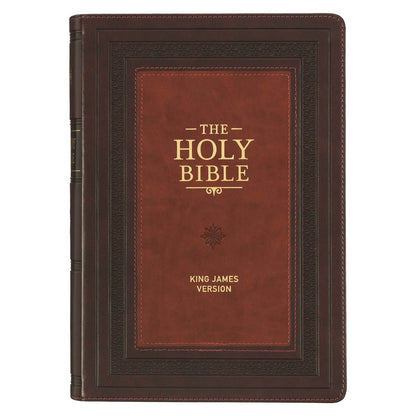 Large Print KJV Study Bible in Burgundy and Saddle Tan with Thumb Index | Bibles | 2