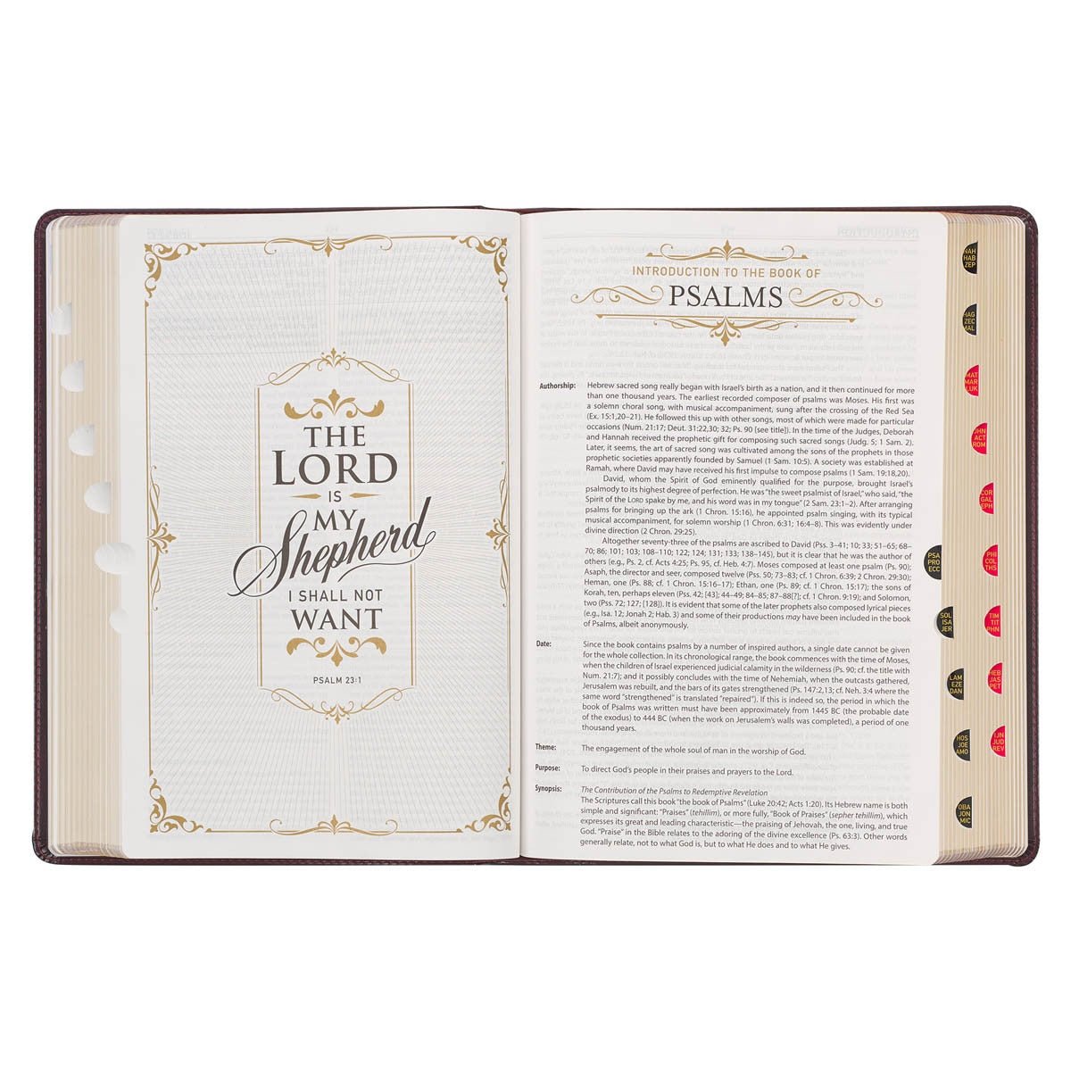 Large Print KJV Study Bible in Burgundy and Saddle Tan with Thumb Index | Bibles | 10