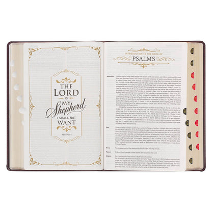 Large Print KJV Study Bible in Burgundy and Saddle Tan with Thumb Index | Bibles | 10