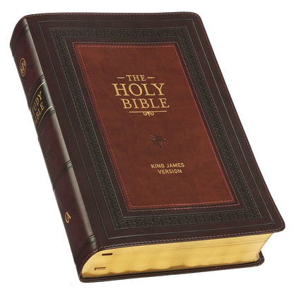 Large Print KJV Study Bible in Burgundy and Saddle Tan with Thumb Index | Bibles | 1
