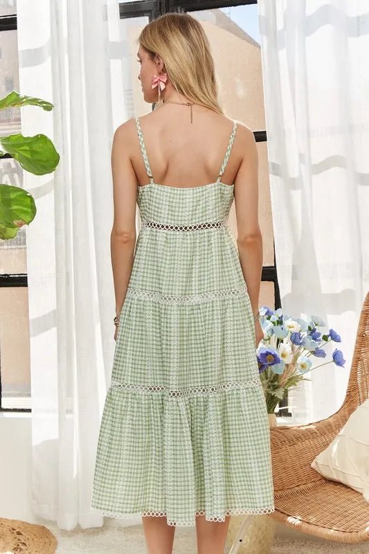 ADORA Gingham Detail Washed Dress | Dresses | 3