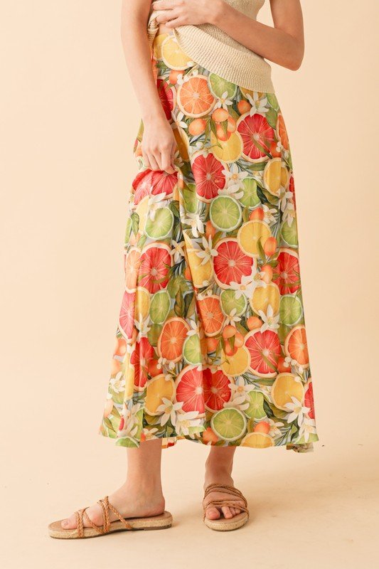 Aemi + Co Fruit Print Maxi Skirt | Skirts | 1