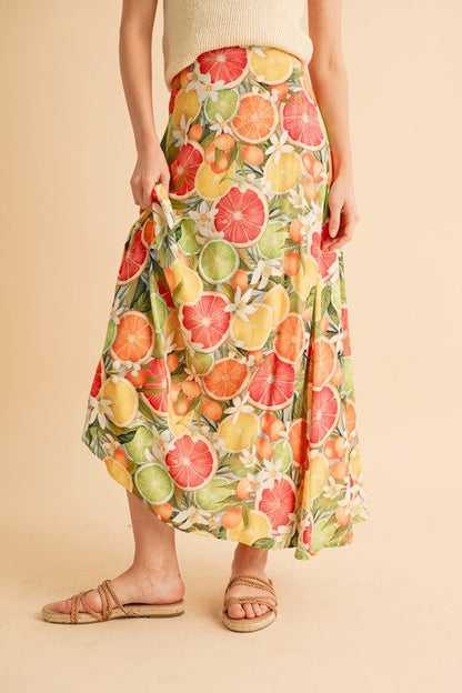 Aemi + Co Fruit Print Maxi Skirt | Skirts | 2