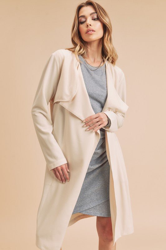 Aemi + Co Open Front Long Sleeve Longline Coat | Coats | 4