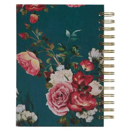 All Things Are Possible Teal Tourmaline Wire bound Journal - Matthew 19:26 - Journals floral-patterned spiral notebook