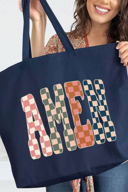 “Amen” Canvas Jumbo Tote Bag | Bags | 1