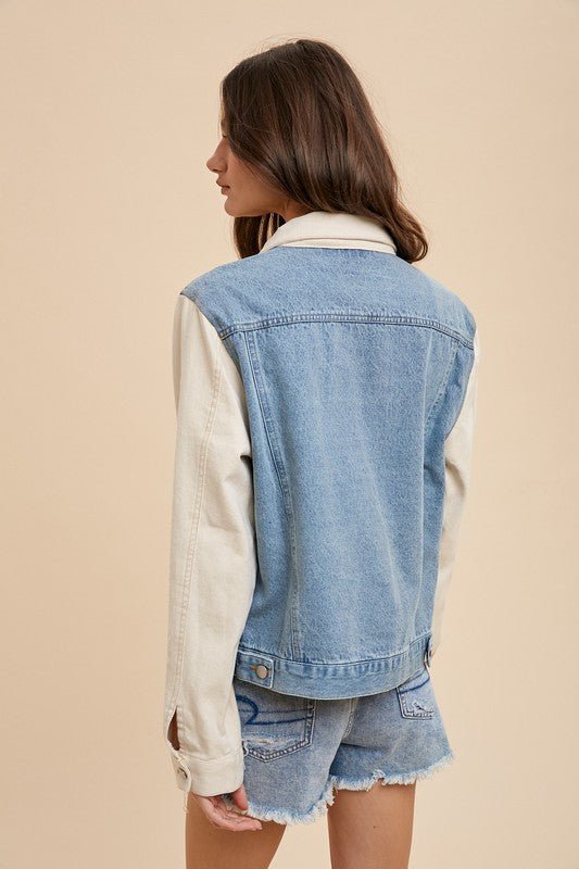 Annie Wear Collared Neck Double Placket Denim Jacket | Jackets | 3