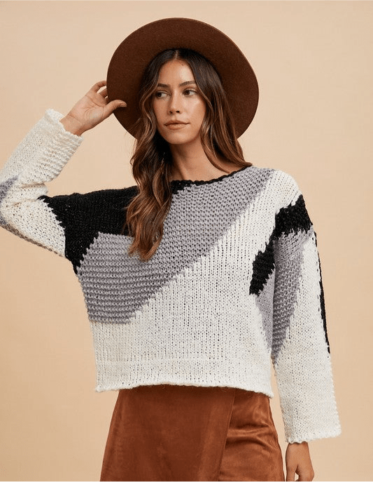 Annie Wear Color Block Drop Shoulder Sweater | Sweaters | 2