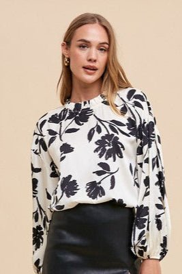 Annie Wear Frill Printed Balloon Sleeve Blouse | Tops | 5