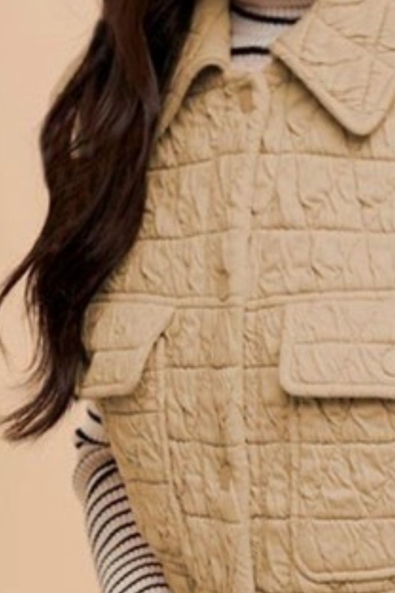 Annie Wear Texture Quilted Snap Down Vest Coat | Vests | 2