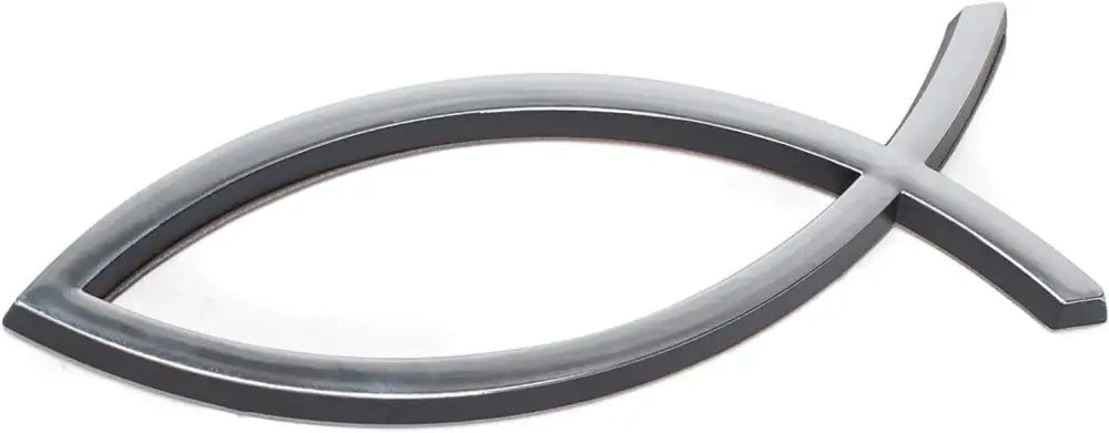 Auto Fish Emblem Magnet - Auto Magnets gray christian fish symbol