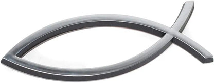 Auto Fish Emblem Magnet - Auto Magnets gray christian fish symbol