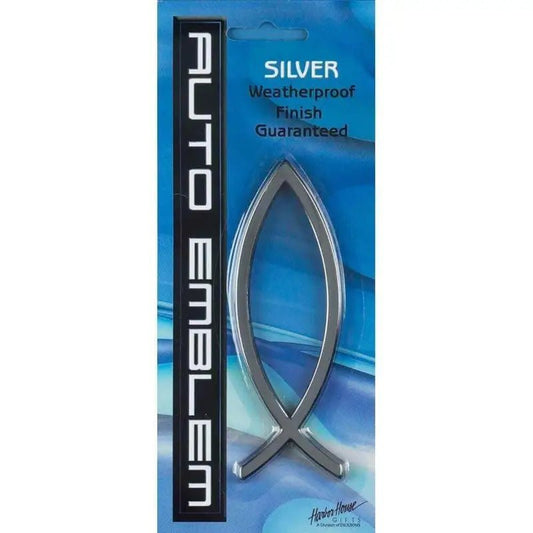 Auto Fish Emblem Magnet - Auto Magnets silver fish auto emblem