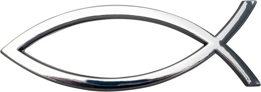 Auto Fish Emblem Magnet - Auto Magnets shiny silver christian fish symbol