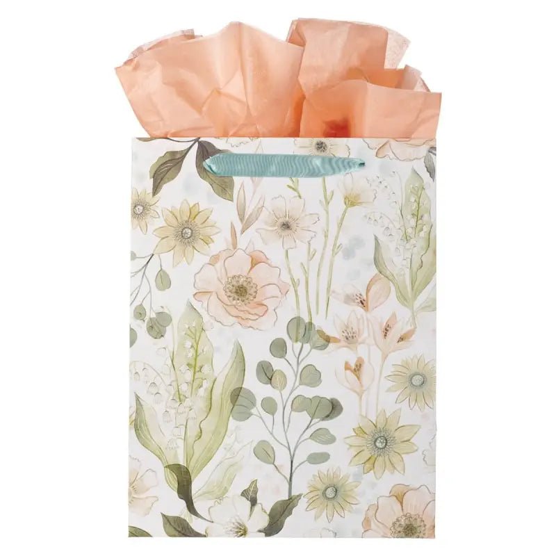 Be Still and Know Peach Meadow Large Portrait Gift Bag - Psalm 46:10 - Gift Bags