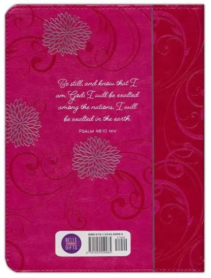 Be Still and Know Ziparound Faux Leather Devotional - Devotionals pink floral-patterned book cover