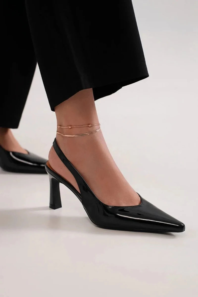 Beast Fashion Faux Leather Point Toe Slingback Pumps | Shoes | 1