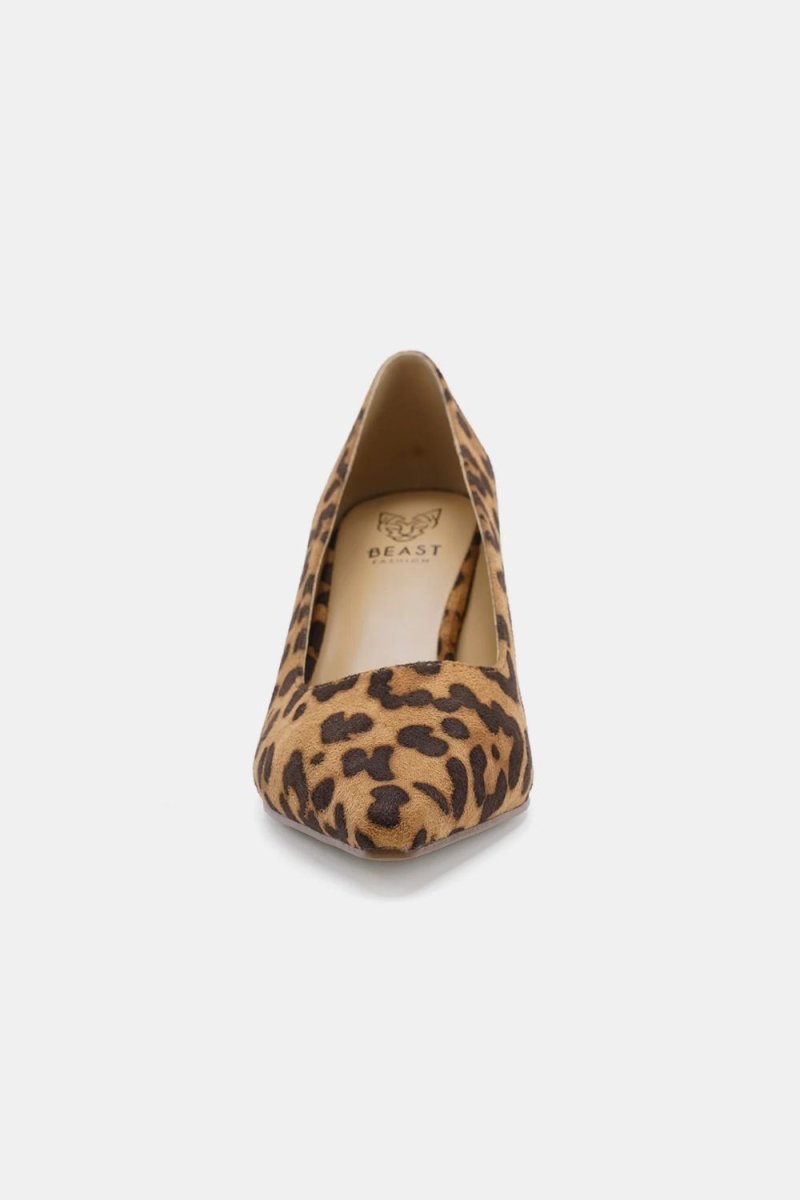 Beast Fashion Faux Suede Leopard Point Toe Pumps | Shoes | 4