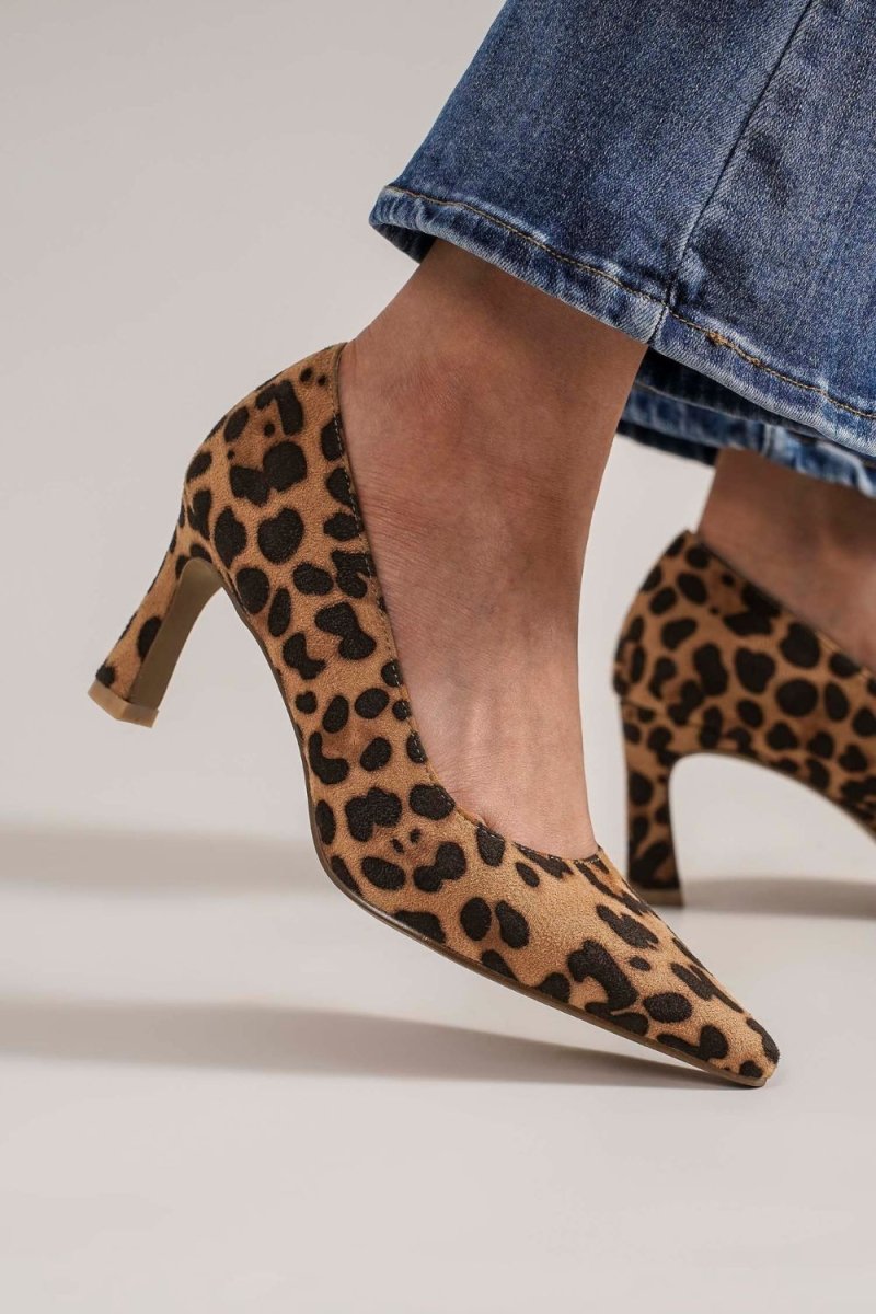 Beast Fashion Faux Suede Leopard Point Toe Pumps | Shoes | 1